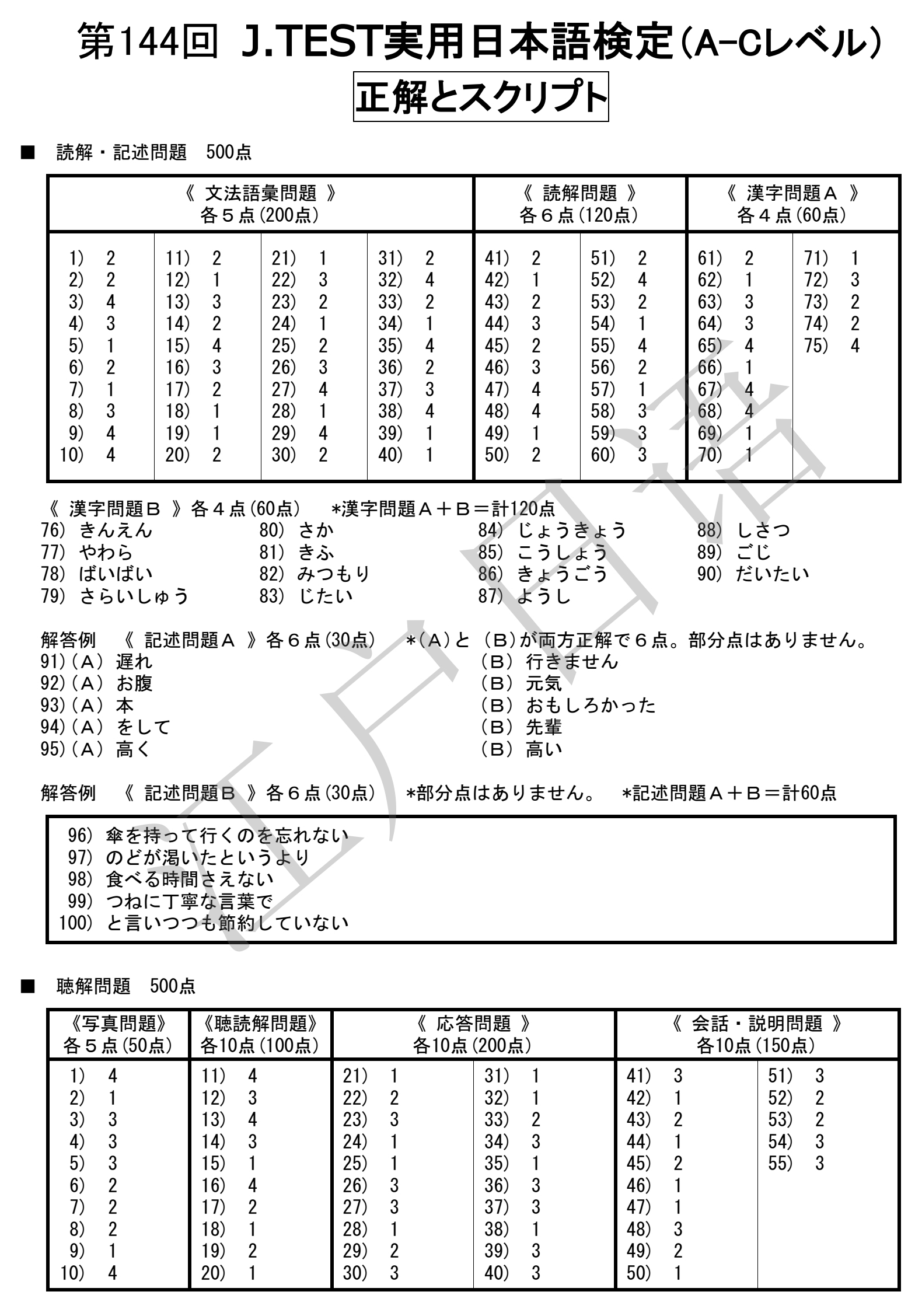 日语等级考试